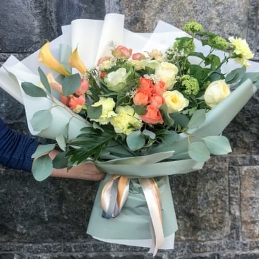 Bouquet with a globe