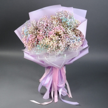 Bouquet of colored gypsophila