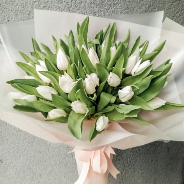 29 white tulips 